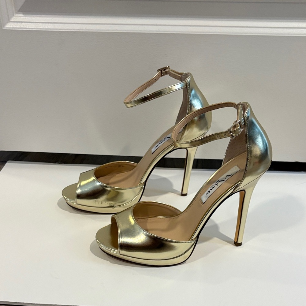 Nina Metallic Gold High Heel Sandals